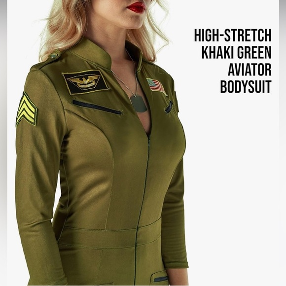 Top gun costume USA Air Force fighter jet pilot costume jumpsuit Halloween - Picture 3 of 4